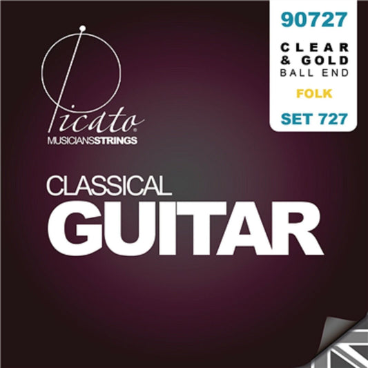 Picato Clear & Gold Classic Folk Ball End Classical Guitar Strings 90727