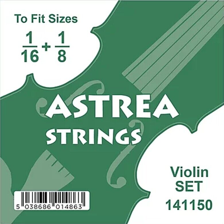 Astrea 1/16 & 1/8 Sizes Chrome Tape Wound Violin String Set 141150