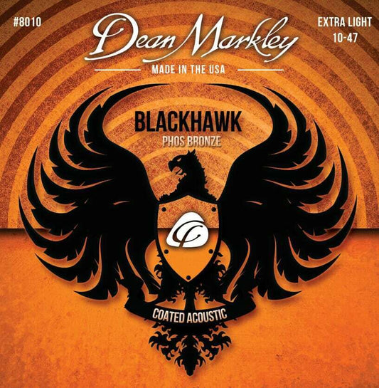 Dean Markley Blackhawk 10-47 Ex-LT Coated Phosphor Acoustic Guitar Strings 8010