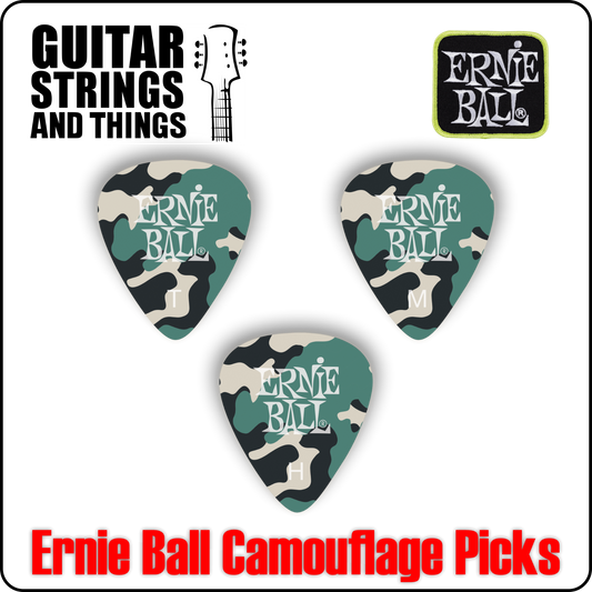 Ernie Ball Camouflage Cellulose Plectrums - Bag of 12 Picks