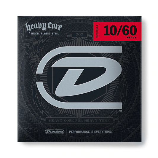 Dunlop Heavy Core Nickel Wound 10-60 Heavy Electric Guitar Strings DHCN1060-6