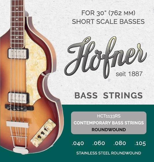 Hofner Contemporary ROUNDWOUND Short Scale Bass Strings 40-105