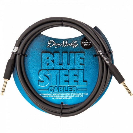 Dean Markley 6ft Blue Steel Black Speaker Cable / Lead Ideal for Amp to Speaker