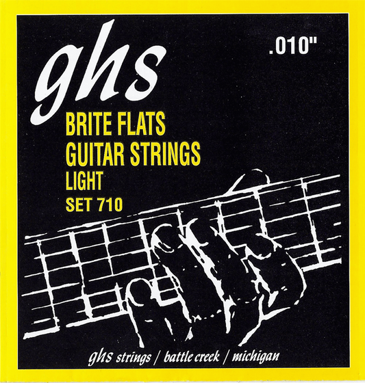 Ghs Brite Flats 10-46 Light Flatwound Feel Electric Guitar Strings 710