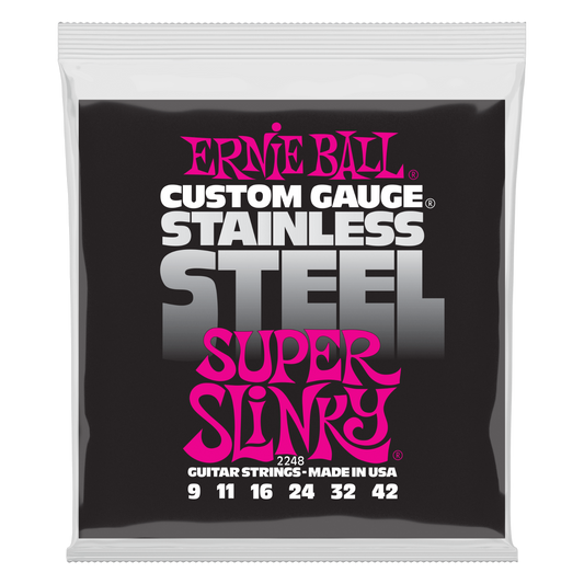 Ernie Ball Stainless Steel Super Slinky 09-42 Electric Guitar Strings 2248