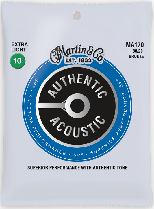 Martin Authentic Acoustic SP 10-47 Ex Light 80/20 Bronze Acoustic Guitar Strings