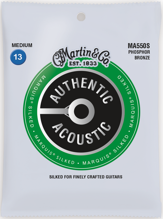 Martin Marquis Silked 13-56 Med Phosphor Bronze Acoustic Guitar Strings MA550S