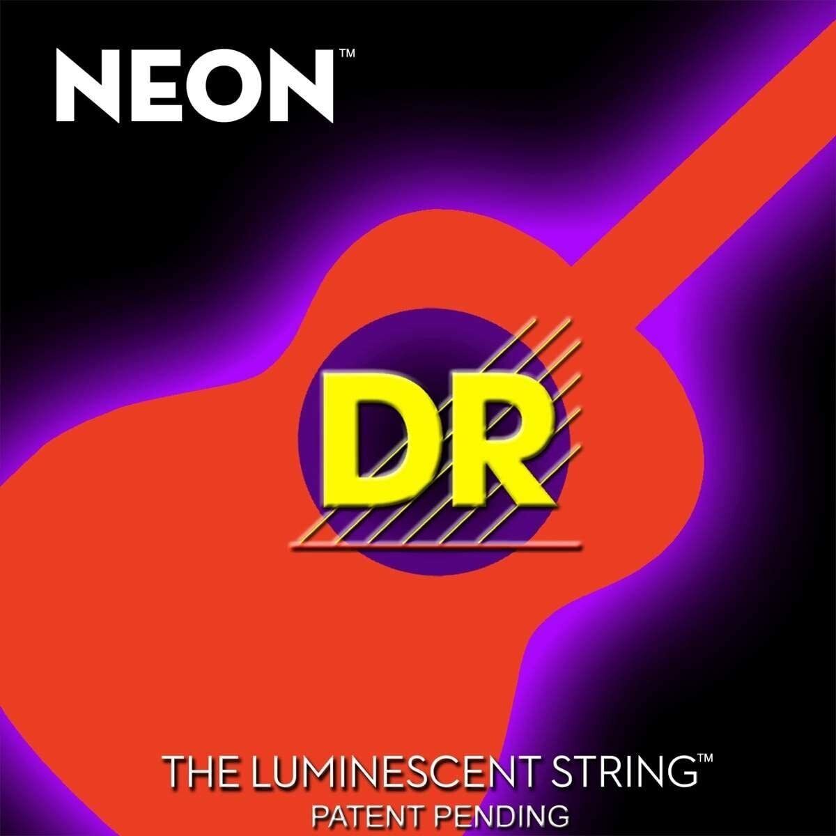 Dr Handmade Neon Hi-Def Acoustic Guitar Strings Green,White,Orange,Multicolour