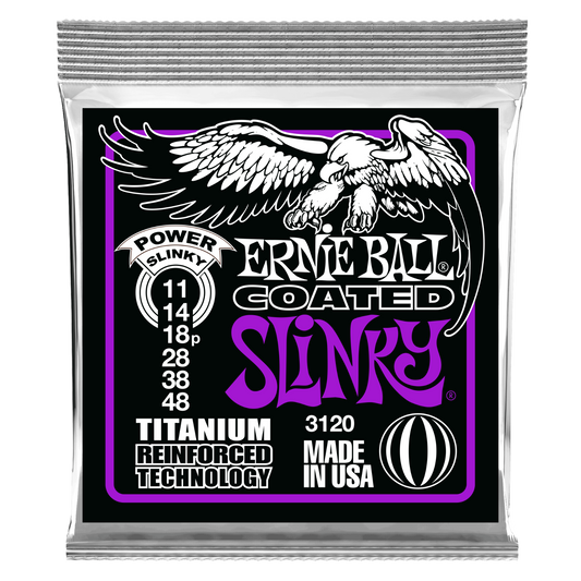 Ernie Ball Coated Titanium RPS Power Slinky 11-48 Electric Guitar Strings 3120