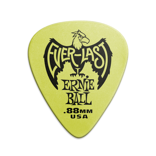 Ernie Ball Everlast 0.88mm Green Plectrums P09191 - (Bag of 12 Picks)