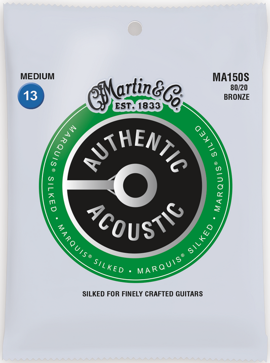 Martin Marquis Silked 13-56 Medium 80/20 Bronze Acoustic Guitar Strings MA150S