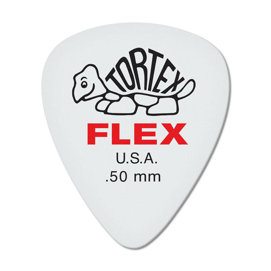 Jim Dunlop Tortex Flex Standard Grip 0.50mm Plectrums - (Bag of 12 Picks)