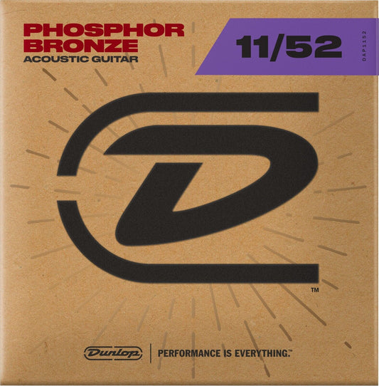 Dunlop Phosphor Bronze 11-52 Medium Light Acoustic Guitar Strings DAP1152