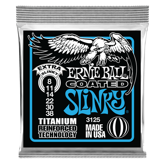 Ernie Ball Coated Titanium RPS Extra Slinky 08-38 Electric Guitar Strings 3125