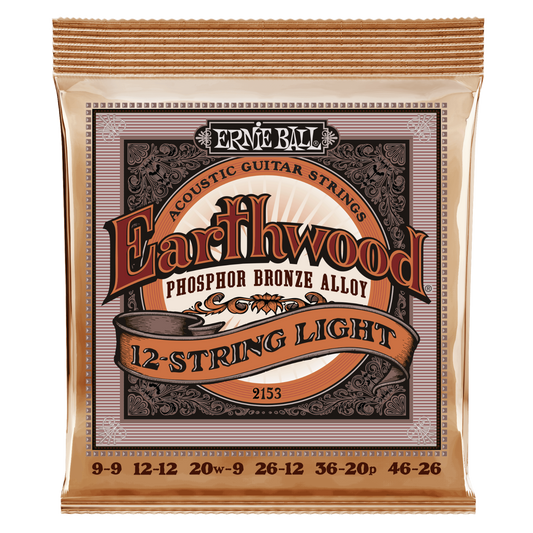 Ernie Ball 12 String PHOSPHOR Bronze Light 09-46 Acoustic Guitar Strings 2153