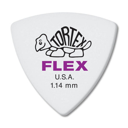 Jim Dunlop Tortex Flex Triangle 1.14mm Plectrums - 456P114 - (Bag of 6 Picks)