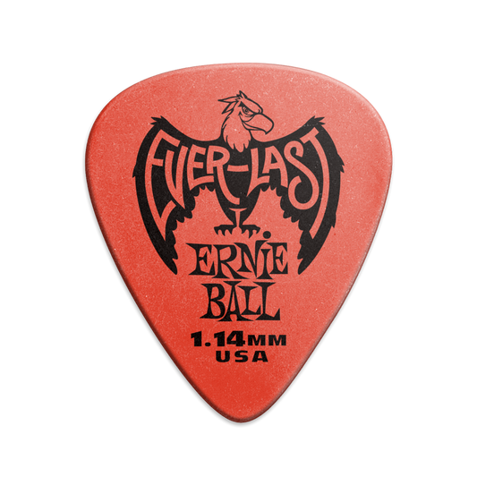 Ernie Ball Everlast 1.14mm Red Plectrums P09194 - (Bag of 12 Picks)