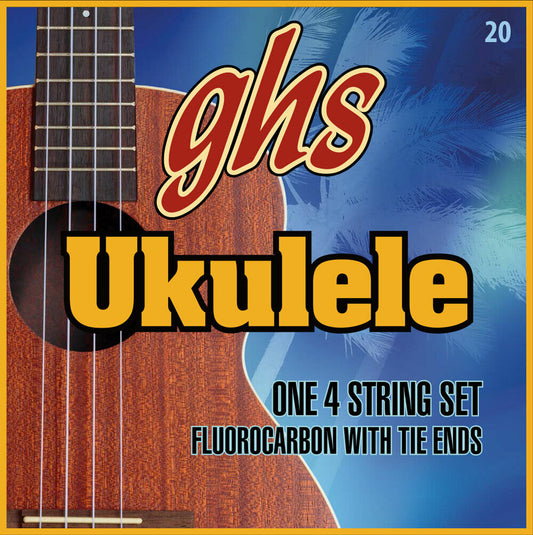 Ghs Fluorocarbon Hawaiian D-Tuning 22-22 Tie End Ukulele Strings 20