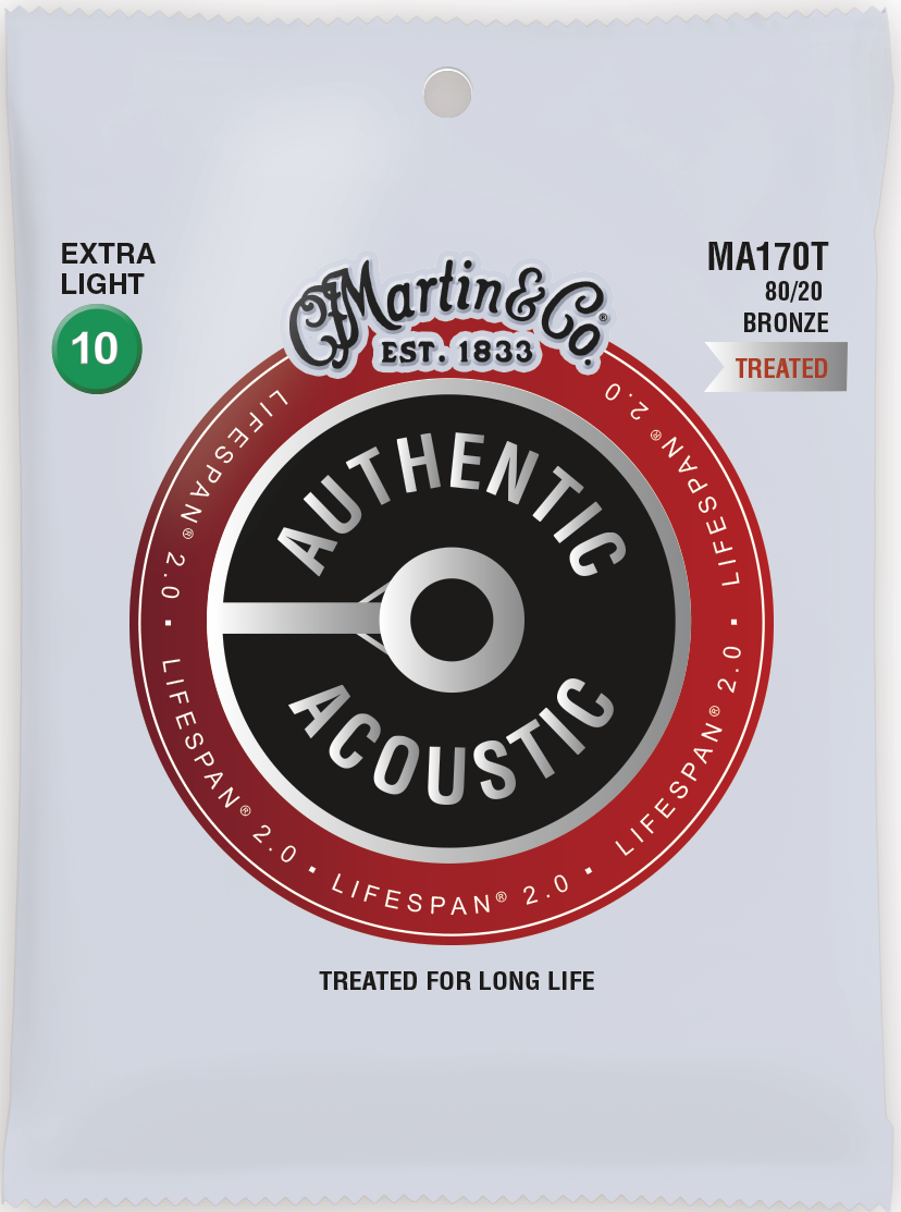 Martin Lifespan 2.0 Treated 10-47 Ex-Light 80/20 Bronze Acoustic Guitar Strings