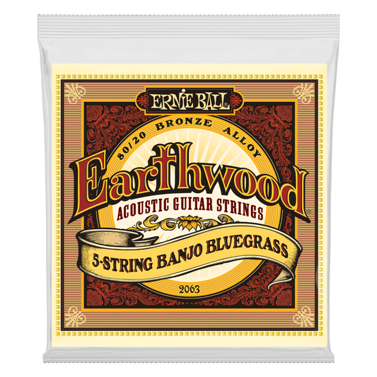 Ernie Ball 5 String Bluegrass 80/20 Bronze 09-20 Loop End Banjo Strings 2063