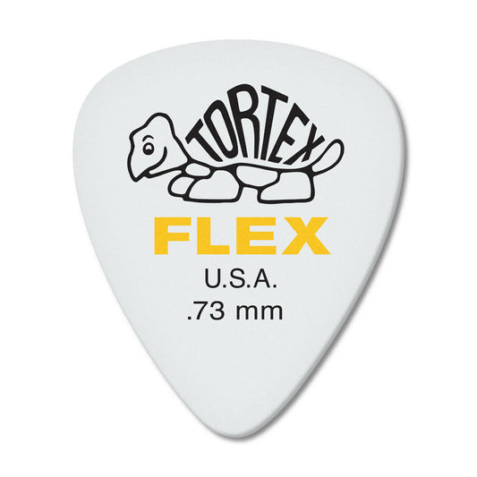 Jim Dunlop Tortex Flex Standard Grip 0.73mm Plectrums - (Bag of 12 Picks)