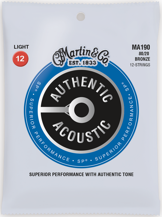 Martin 12 String Authentic Acoustic SP 12-54 80/20 Bronze Acoustic Guitar String