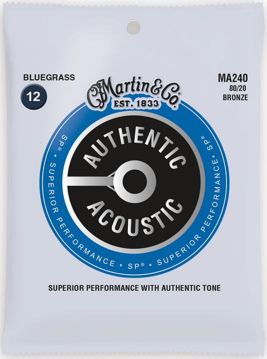 Martin Authentic Acoustic SP 12-56 Bluegrass 80/20 Bronze Acoustic Guitar String