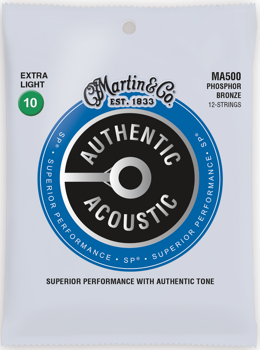 Martin 12 String Authentic Acoustic SP 10-47 Phos Bronze Acoustic Guitar String