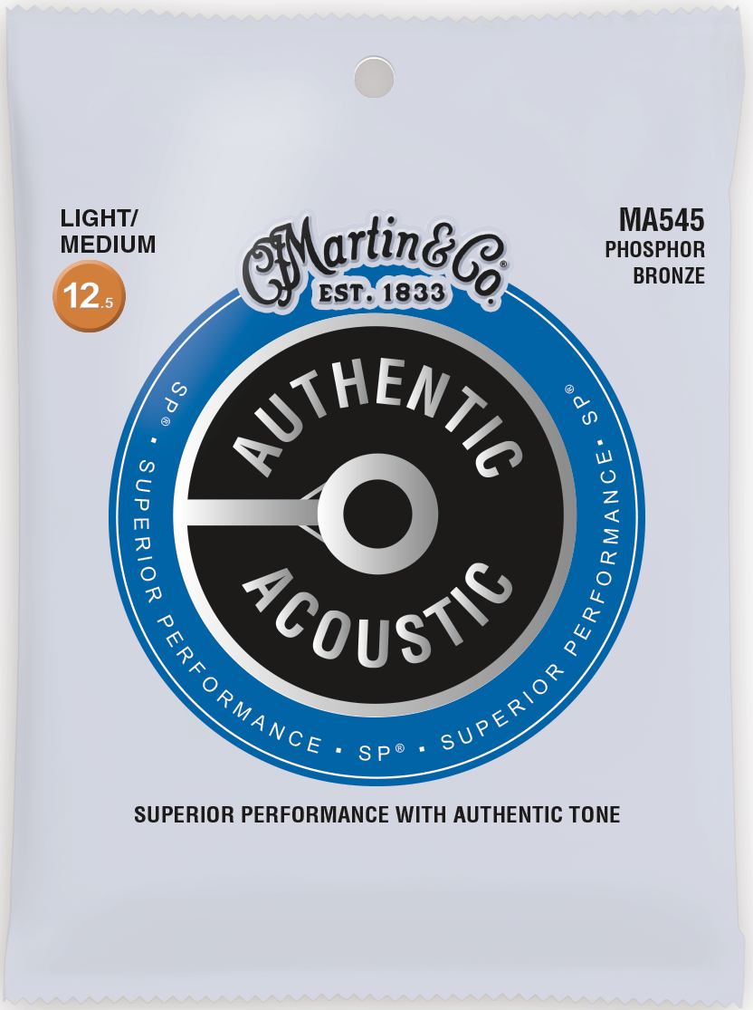 Martin Authentic Acoustic SP 12.5-55 Light Med Phosphor Acoustic Guitar Strings