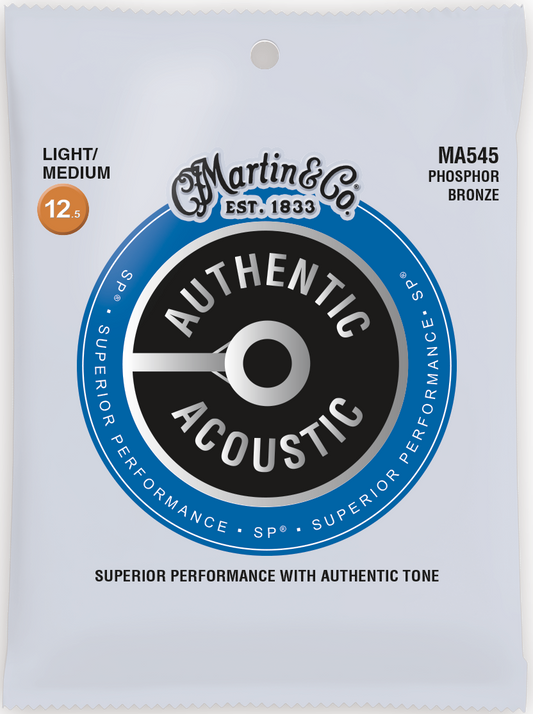 Martin Authentic Acoustic SP 12.5-55 Light Med Phosphor Acoustic Guitar Strings