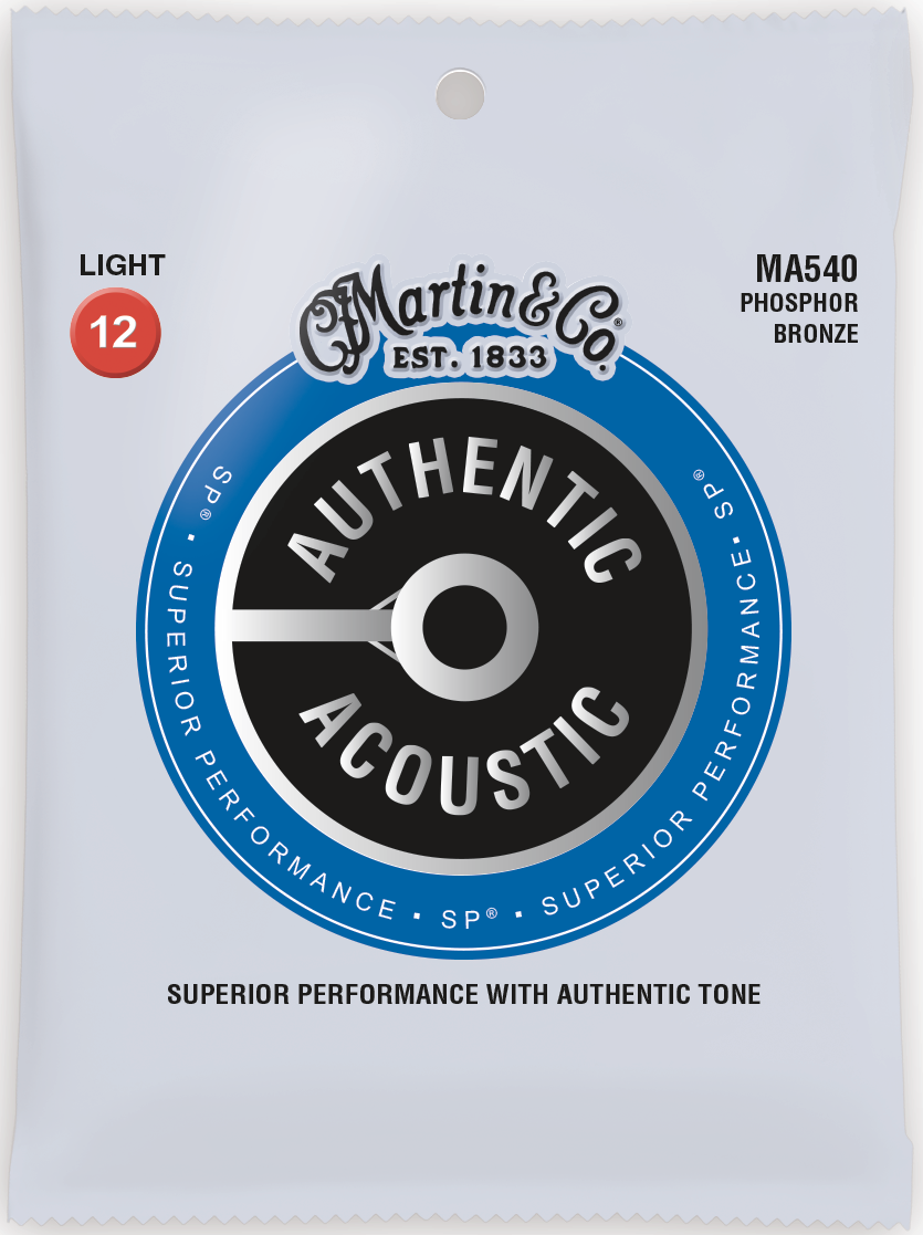 Martin Authentic Acoustic SP 12-54 Light Phosphor Bronze Acoustic Guitar Strings