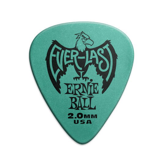 Ernie Ball Everlast 2.00mm Teal Plectrums P09196 - (Bag of 12 Picks)