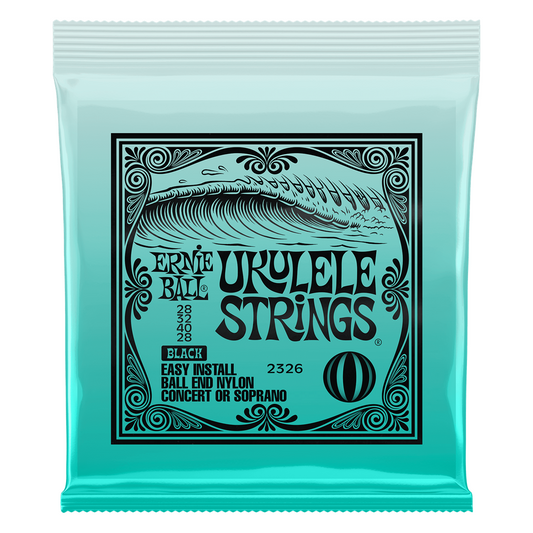 Ernie Ball BLACK Nylon Concert or Soprano Ball End Ukulele Strings 2326