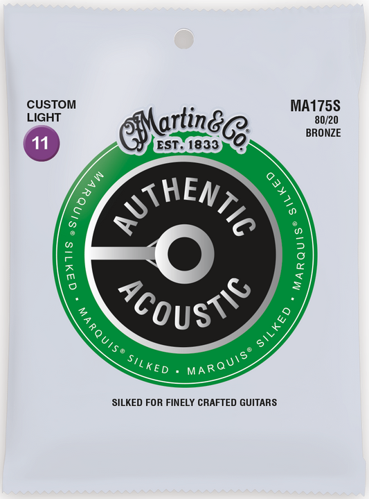 Martin Marquis Silked 11-52 C-Light 80/20 Bronze Acoustic Guitar Strings MA175S