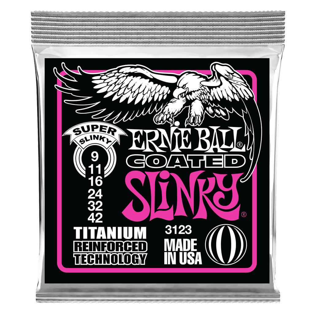 Ernie Ball Coated Titanium RPS Super Slinky 09-42 Electric Guitar Strings 3123