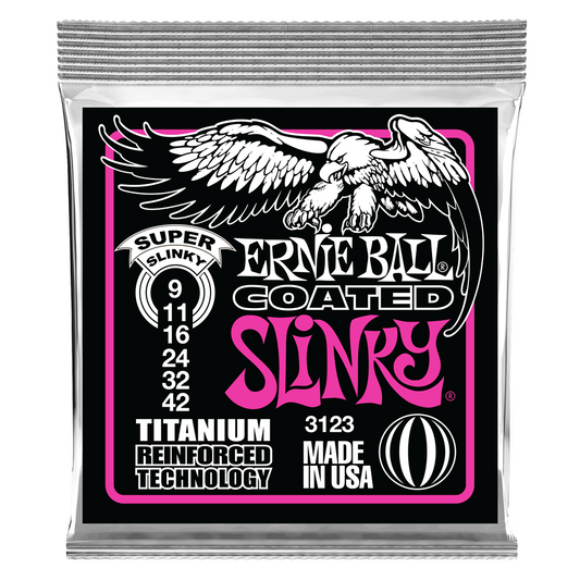 Ernie Ball Coated Titanium RPS Super Slinky 09-42 Electric Guitar Strings 3123