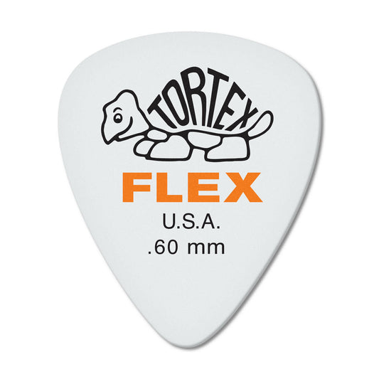 Jim Dunlop Tortex Flex Standard Grip 0.60mm Plectrums - (Bag of 12 Picks)