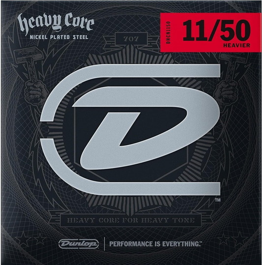 Dunlop Heavy Core Nickel Wound 11-50 Heavier Electric Guitar Strings DHCN1150