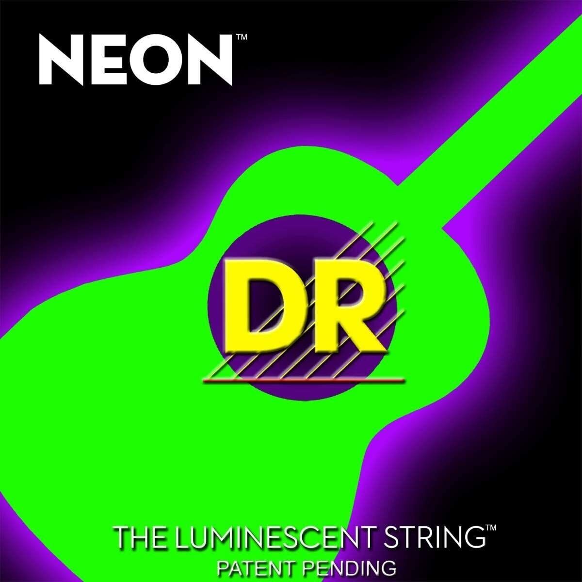 Dr Handmade Neon Hi-Def Acoustic Guitar Strings Green,White,Orange,Multicolour