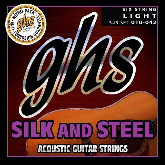 Ghs Silk & Steel 10-42 Light Anti-Corrosion Acoustic Guitar Strings 345