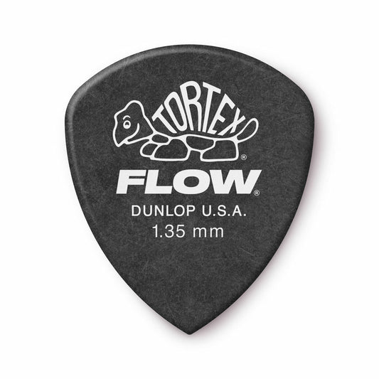 Jim Dunlop Tortex Flow Standard 1.35mm Black Plectrums - (Bag of 12 Picks)