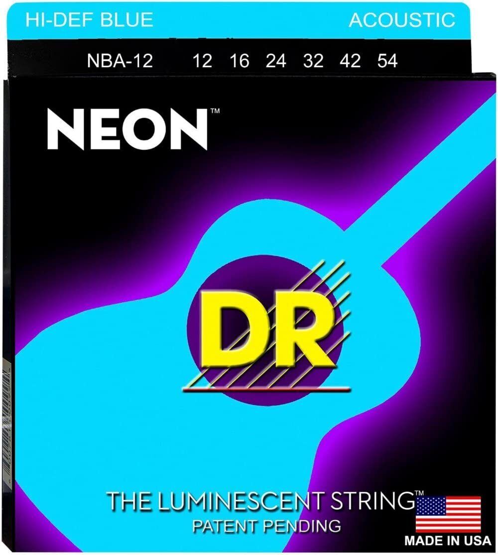 Dr Handmade Neon Hi-Def Acoustic Guitar Strings Green,White,Orange,Multicolour