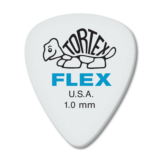 Jim Dunlop Tortex Flex Standard Grip 1.00mm Plectrums - (Bag of 12 Picks)