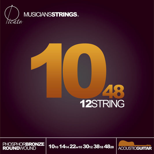 Picato 12 String Phosphor Bronze 10-48 Acoustic Guitar Strings 96513