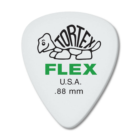 Jim Dunlop Tortex Flex Standard Grip 0.88mm Plectrums - (Bag of 12 Picks)