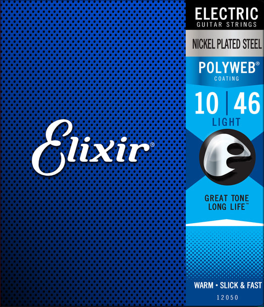 Elixir Polyweb Coated 10-46 Custom Light Nickel Electric Guitar Strings E12050