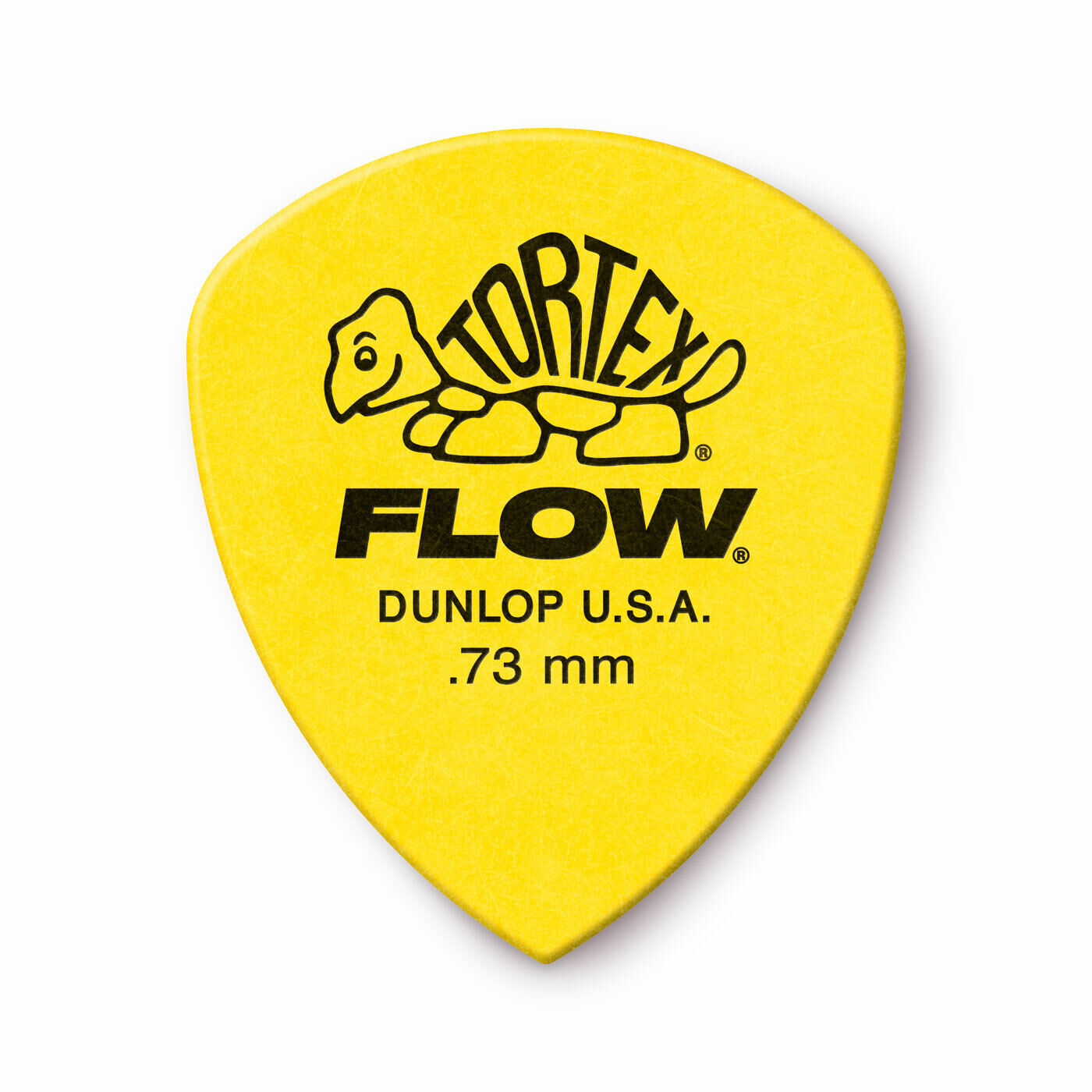 Jim Dunlop Tortex Flow Standard Grip 0.73mm Yellow Plectrums - (Bag of 12 Picks)