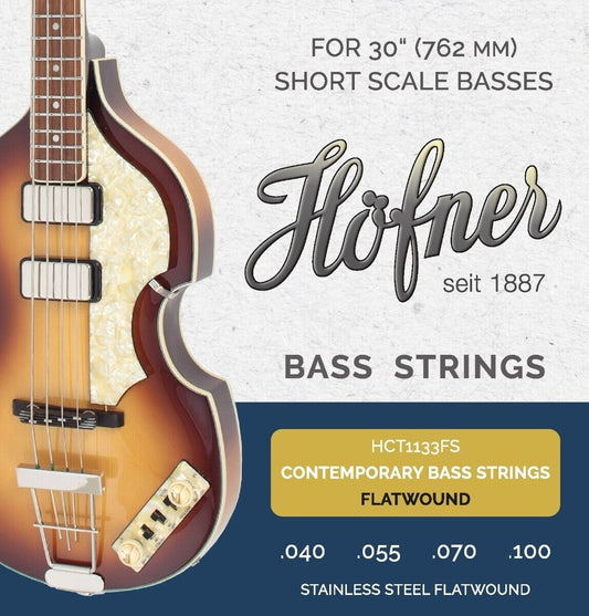 Hofner Contemporary FLATWOUND Short Scale Bass Strings 40-100