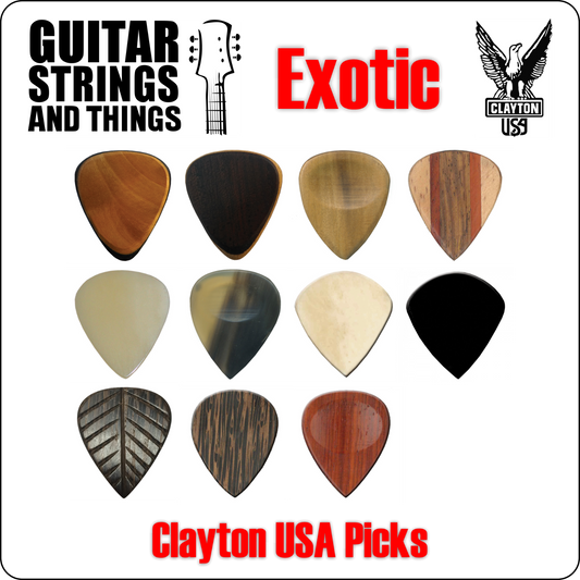 Clayton USA Exotic Natural Material Plectrums - Bags of 3 Picks