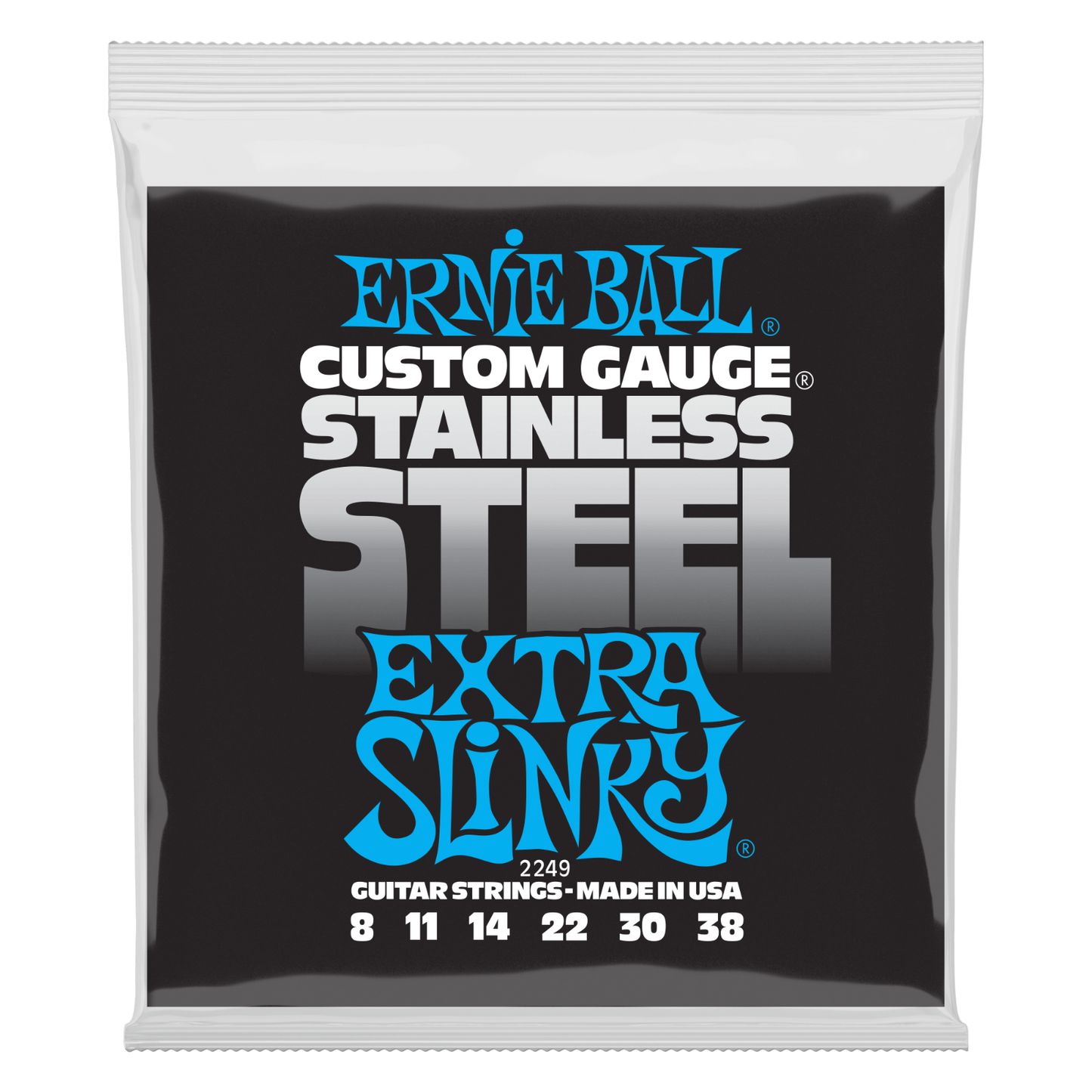 Ernie Ball Stainless Steel Extra Slinky 08-38 Electric Guitar Strings 2249